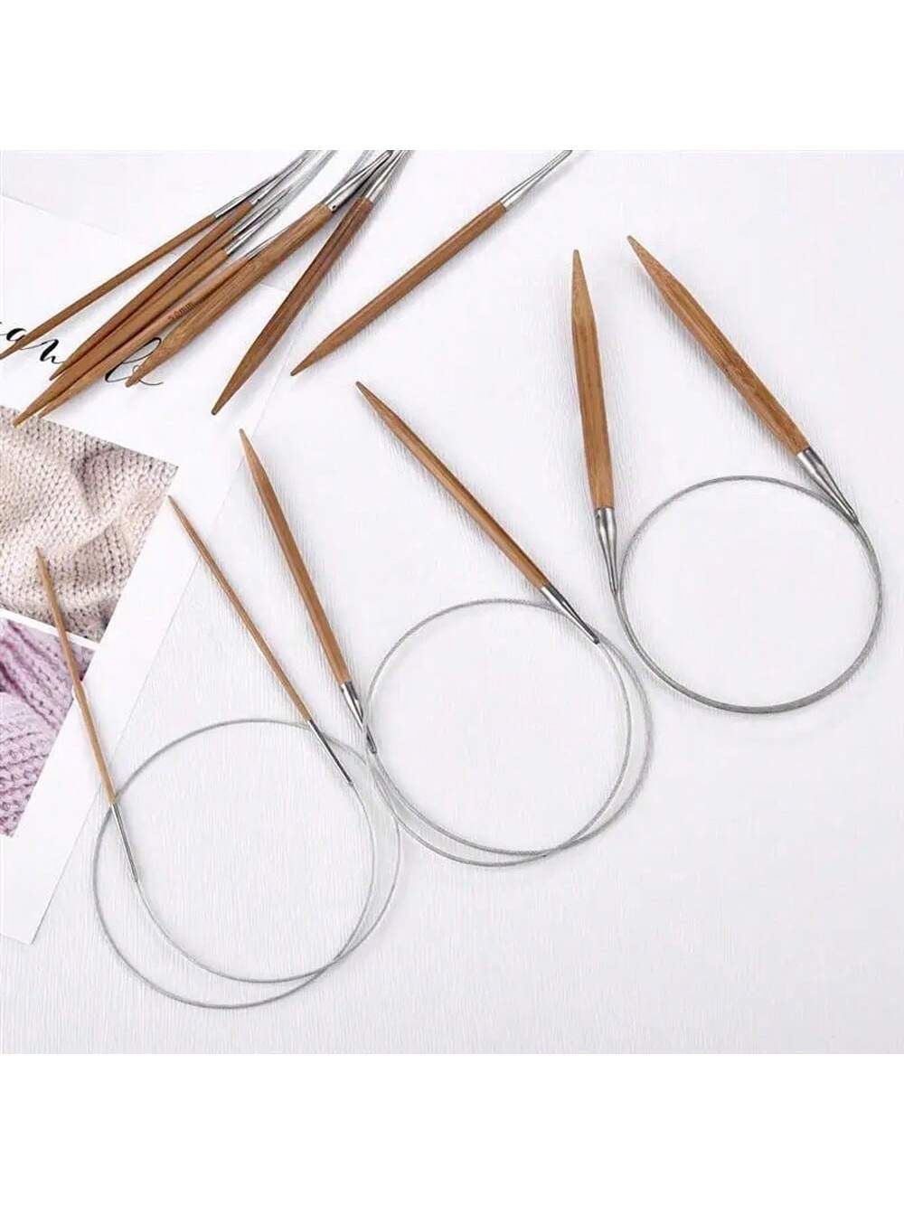 Sewing Necessities - 1Pcs 3.0-10mm Natural Bamboo Circular Knitting