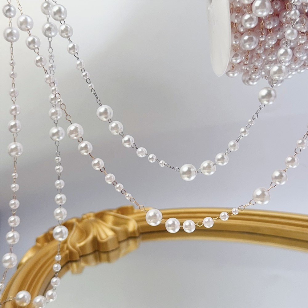 1meter 3-8mm Faux Pearl Beadin - Sewing Art 评论和价格