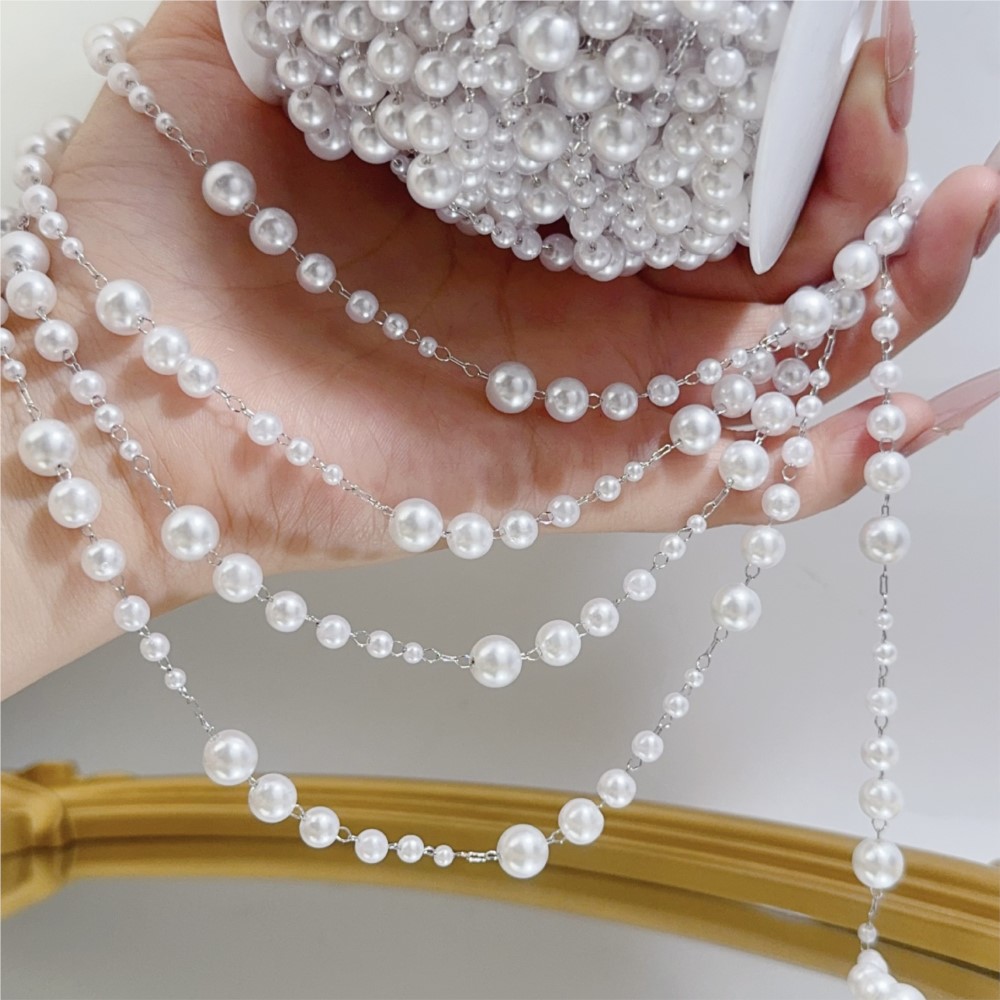 1meter 3-8mm Faux Pearl Beadin - Sewing Art 评论和价格