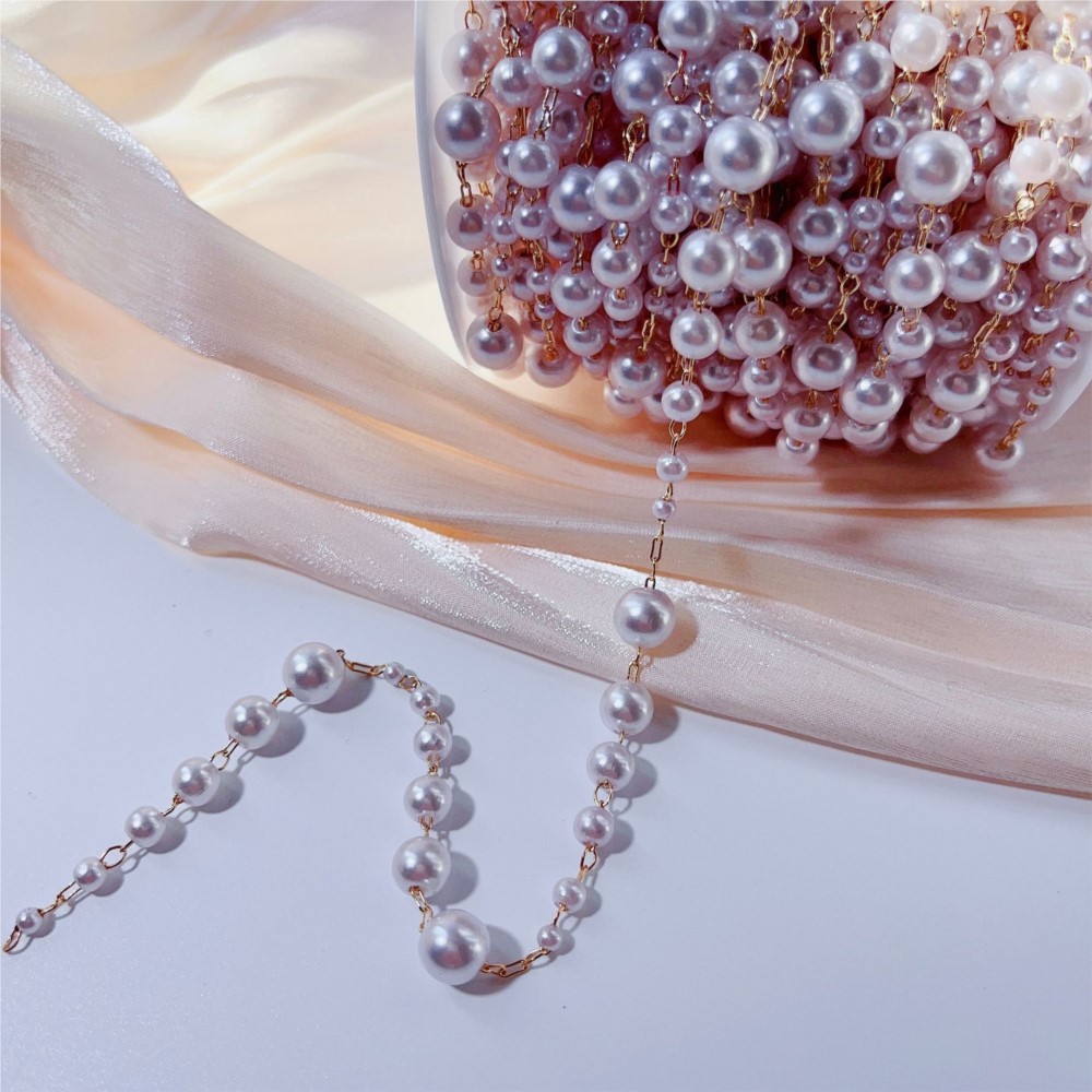 1meter 3-8mm Faux Pearl Beadin - Sewing Art 评论和价格