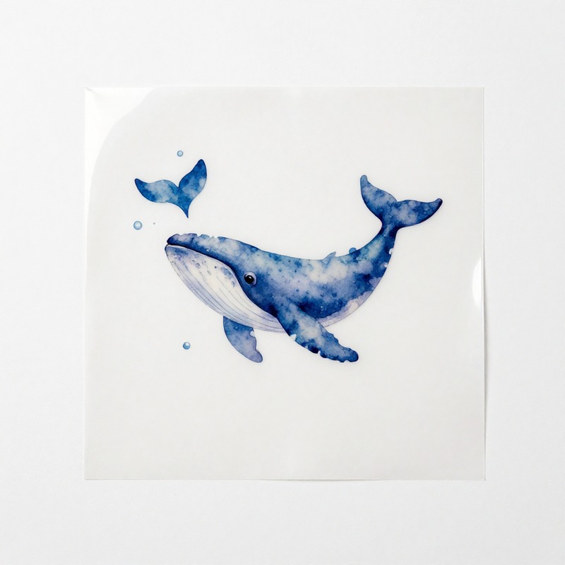 Watercolor Whale Heat Transfer - Iron On Patch 评论和价格