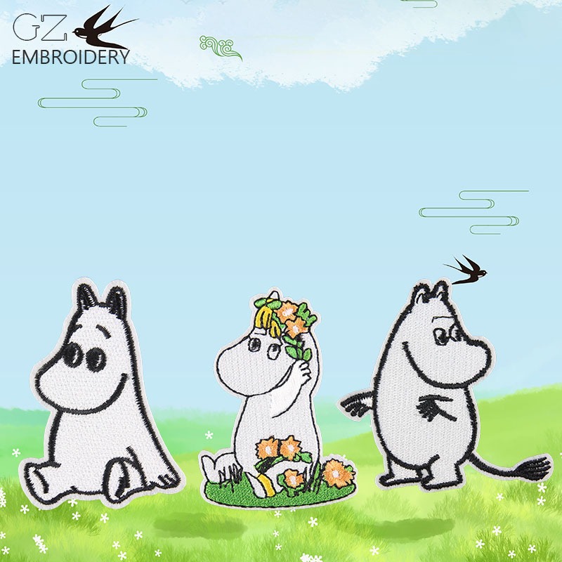Moomin Cute Cartoon Embroidere - Iron On Patch 评论和价格