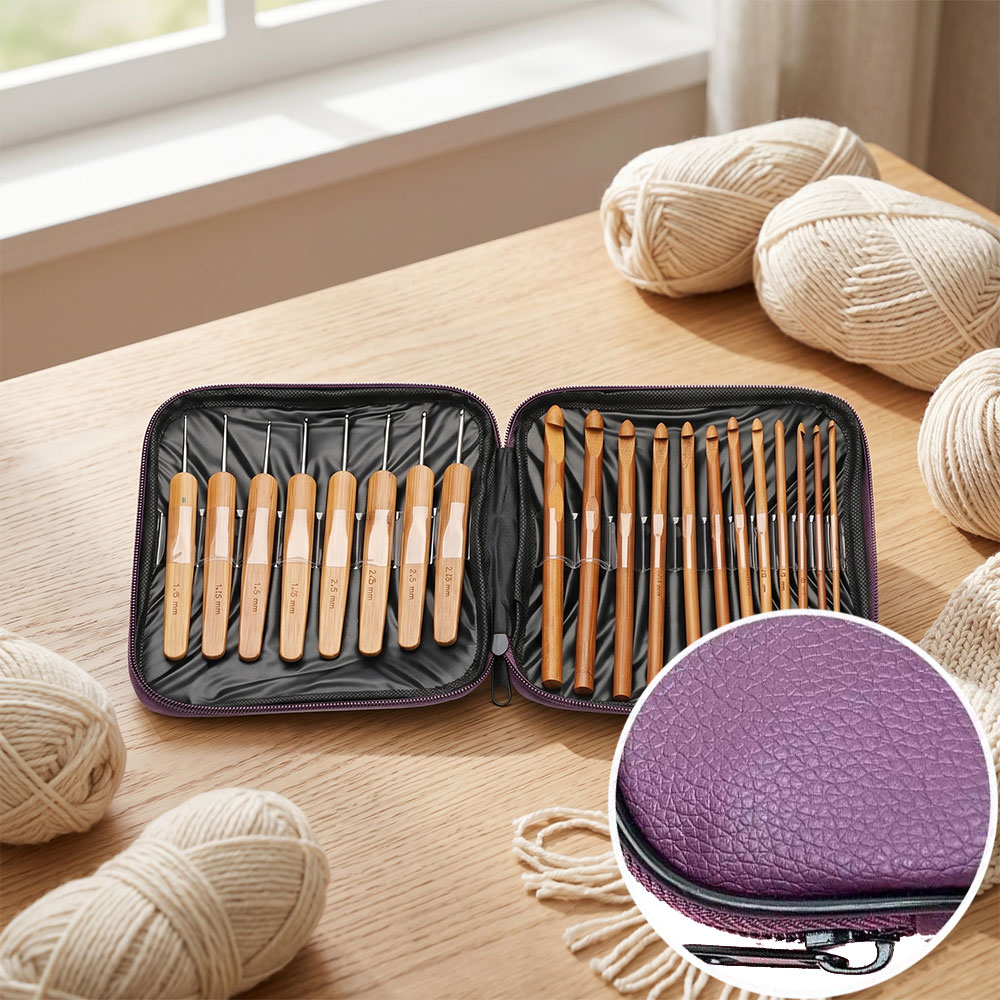 74pcs Bamboo Crochet Hooks Set - Sewing Necessities 评论和价格