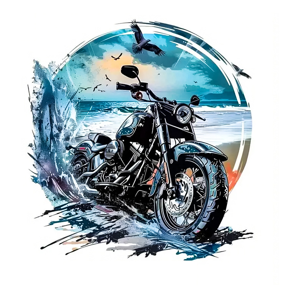 Custom Biker Style Pattern DTF - Iron On Patch 评论和价格