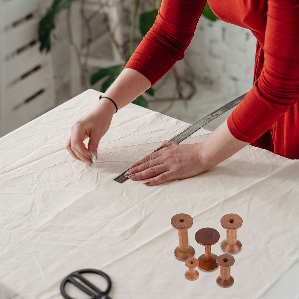 7Pcs Wooden Bobbins Set Space  - Sewing Knit 评论和价格