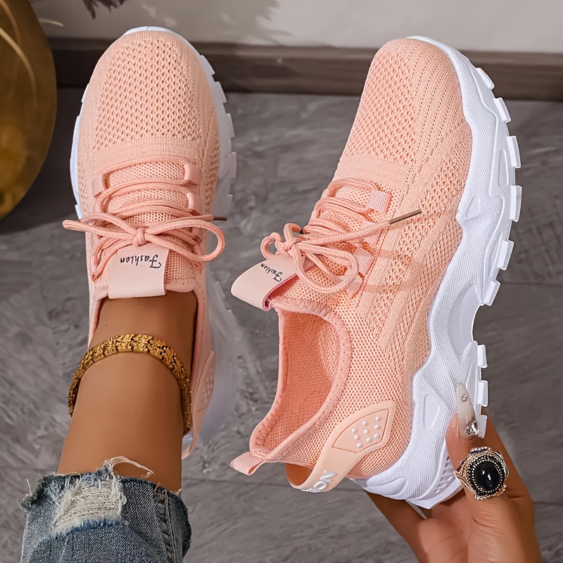 Breathable Knit Sneakers Fashi - Sewing Garment 评论和价格