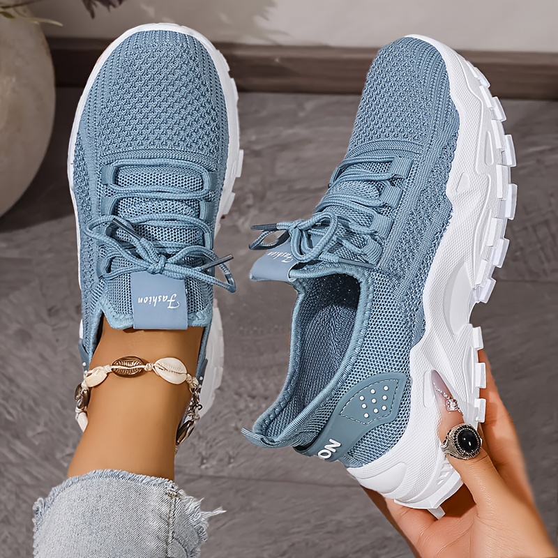 Breathable Knit Sneakers Fashi - Sewing Garment 评论和价格