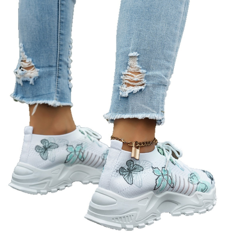 Women Butterfly Print Mesh Sne - Sewing Garment 评论和价格